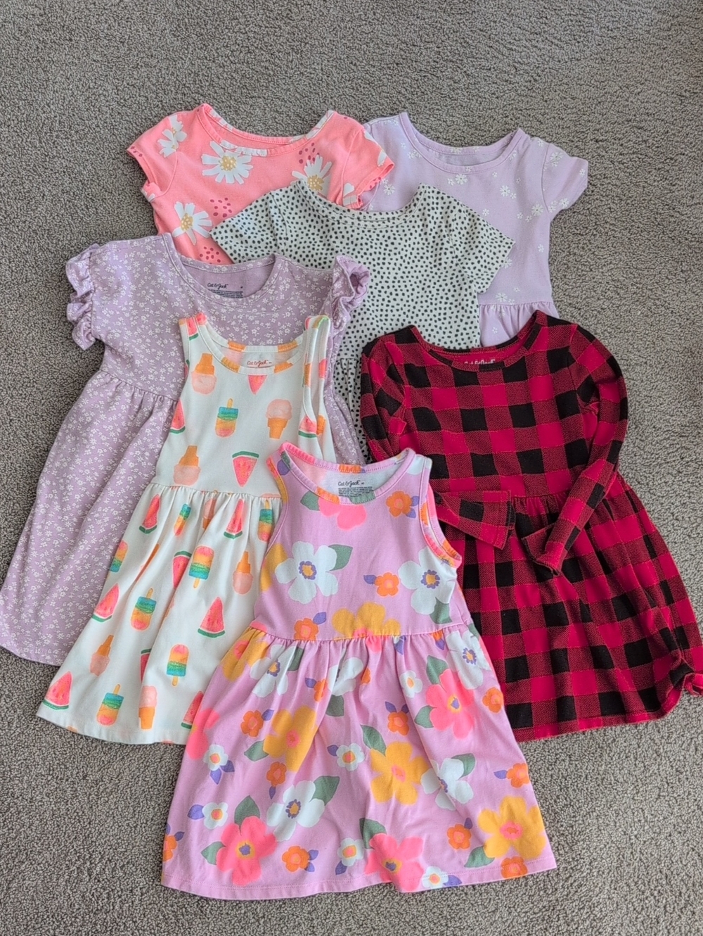 Cat and Jack 7 Dress Bundle - 4T